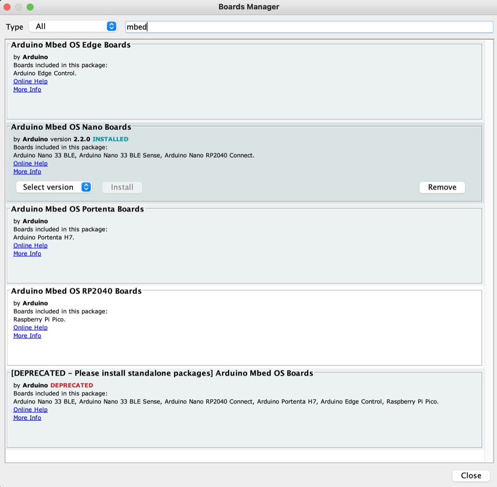 Arduino Mbed OS Nano Arduino Mbed OS Nano